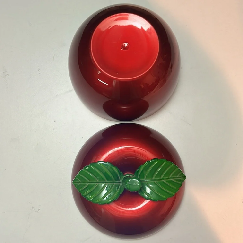 Red Apple-Shaped Container - Picture 3 of 5